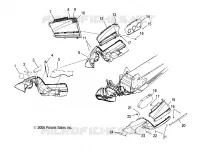GARDE BOUE ET PANNEAUX LATERAUX   S06PT7HS (4997539753A09) pour Polaris 700 HO TOURING de 2006