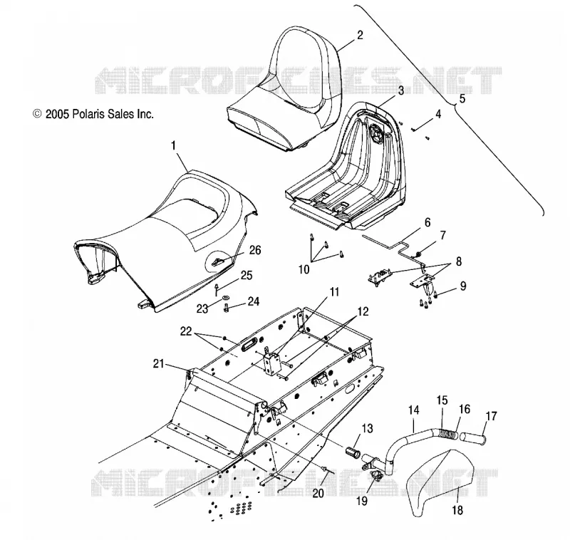 SIEGE - S06PT7HS (4997539753A04) Polaris SNOWMOBILES 700 2006 700 HO TOURING  700 HO TOURING
