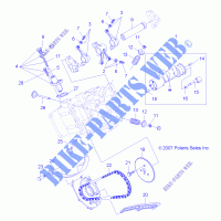 SOUPAPES and CAMSHAFT   A13MH46AF/AX/MS46AX (49ATVVALVE08SP500) pour Polaris SPORTSMAN 400 HO 4X4 de 2013