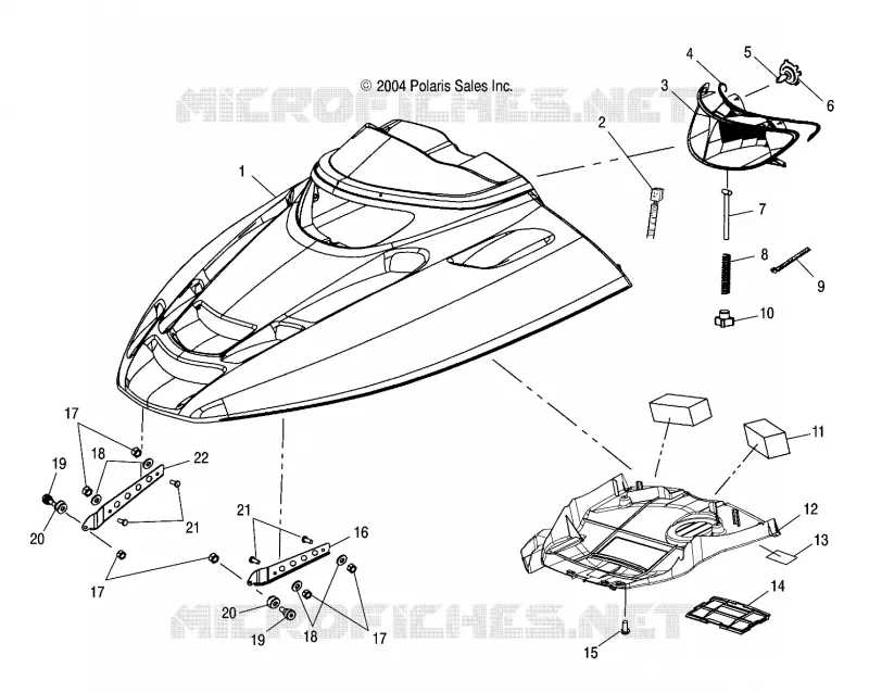 CAPOT - S05ND3AS (4992629262A08) Polaris SNOWMOBILES 340 2005 340 CLASSIC  340 CLASSIC