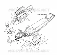 PARE CHOC / PANNEAUX LATERAUX   S05PL8/PM8/PN8/ALL OPTIONS (4992929292A07) pour Polaris 900 RMK de 2005