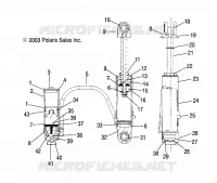 AMORTISSEUR AVANT TRACK   S04NX4CS/CE (4988778877C03) pour Polaris 440 PRO XR de 2004