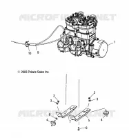 SUPPORT MOTEUR   S04NX4CS/CE (4988778877C05) pour Polaris 440 PRO XR de 2004