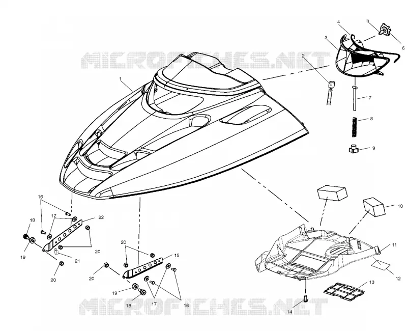 CAPOT - S04NB4BS (4988318831A08) Polaris SNOWMOBILES 500 2004 500 EDGE  500 EDGE