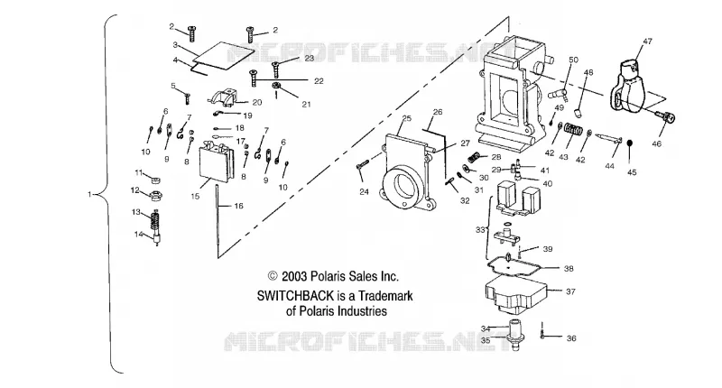 CARBURATEUR (600) - S04NS6ES/A/B/C/D (4988378837C13) Polaris SNOWMOBILES 600 2004 600 / 700 / 800 SWITCHBACK  600 / 700 / 800 SWITCHBACK