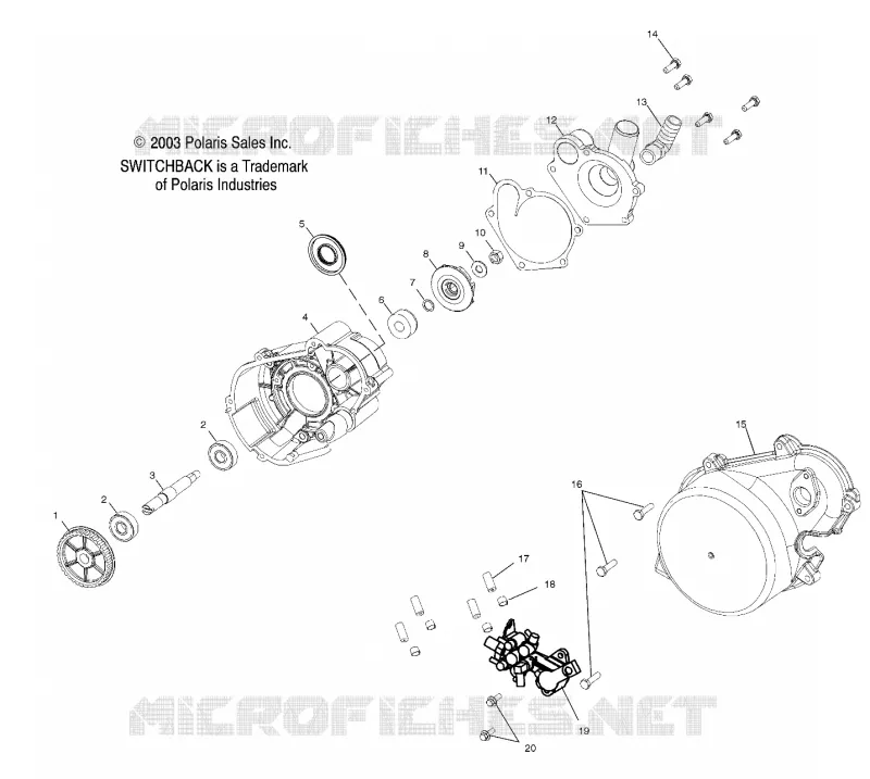 POMPE A EAU/POMPE A HUILE (800) - S04NS8CS/A/B/C/D (4988378837D14) Polaris SNOWMOBILES 600 2004 600 / 700 / 800 SWITCHBACK  600 / 700 / 800 SWITCHBACK