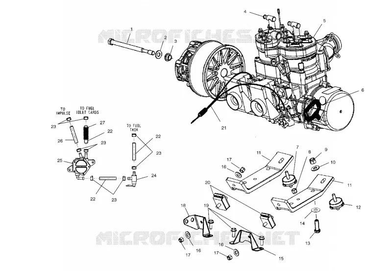 SUPPORT MOTEUR - S03NP5AS (4978097809C05) Polaris SNOWMOBILES 500 2003 500 XC EDGE  500 XC EDGE