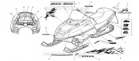 EMBLEMES (EDGE X)   S03NA5CS/6ES S03NF5CS/6ES (4977827782A11) pour Polaris 500 XC SP EDGE de 2003