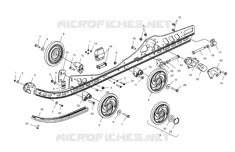 FIXATION RAIL - S03NT7DS (4978137813B12) Polaris SNOWMOBILES 800 2003 800 FRONTIER TOURING  800 FRONTIER TOURING