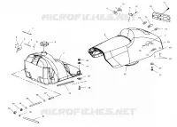 SIEGE ET RESERVOIR   S02ND4BS (4970417041A004) pour Polaris 500 CLASSIC de 2002