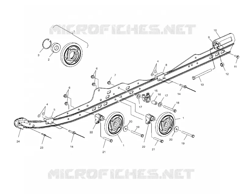 FIXATION RAIL SUSPENSION - S02SR5BS (4969366936B006) Polaris SNOWMOBILES 550 2002 550 TRAIL RMK 136  550 TRAIL RMK 136