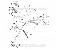 GUIDON ET COMMODOS   S01WB1AS (4961266126A009) pour Polaris 120 XC SP de 2001
