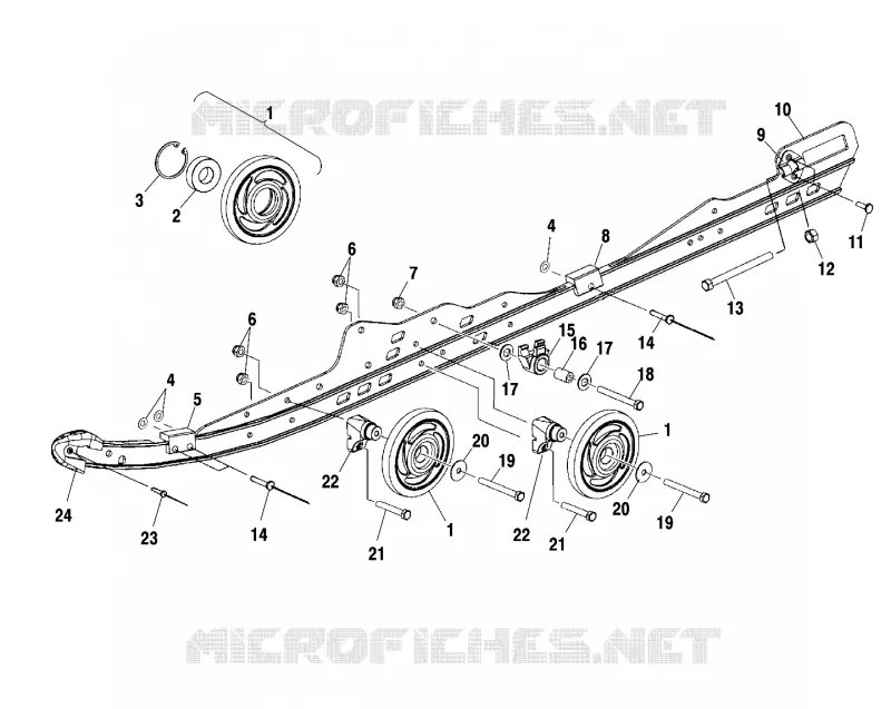 FIXATION RAIL SUSPENSION - S01SR5AS (4960386038B008) Polaris SNOWMOBILES 500 2001 500 RMK 136  500 RMK 136