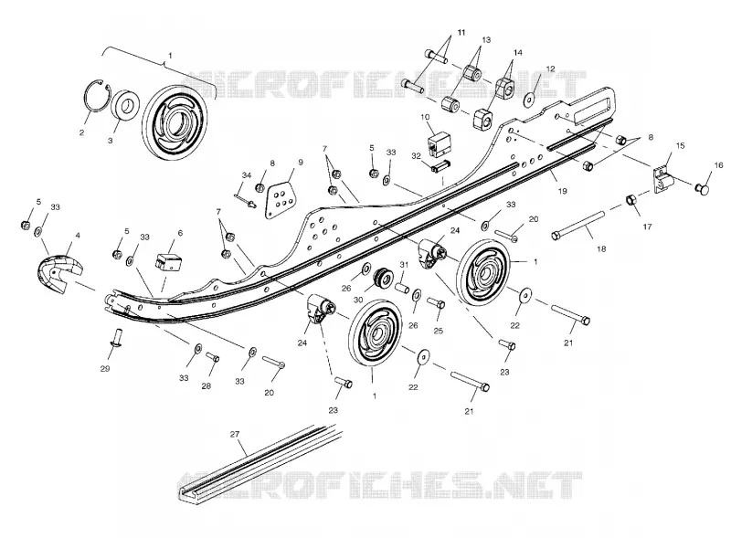 FIXATION RAIL (SUSPENSION) - S01NP5CS (4960406040B006) Polaris SNOWMOBILES 500 2001 500 XC SP  500 XC SP