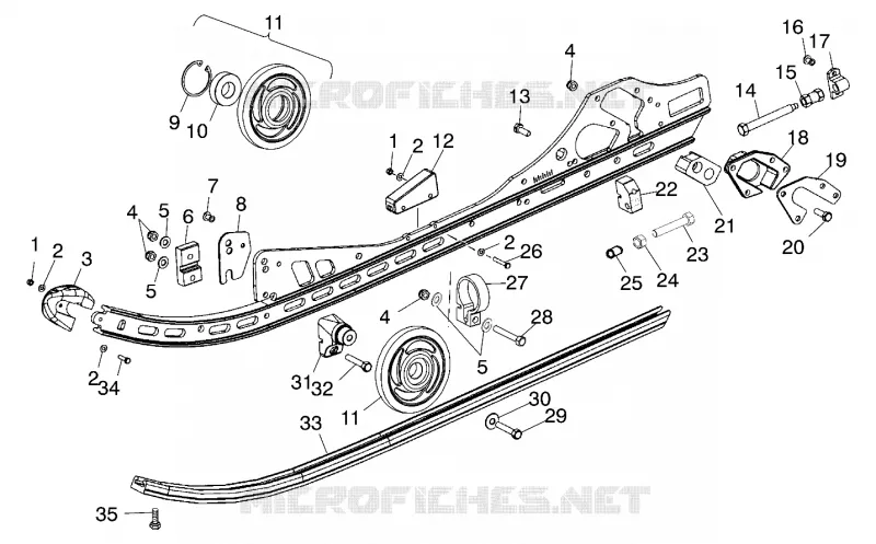 FIXATION RAIL (SUSPENSION) - S01ND8BS (4962426242B006) Polaris SNOWMOBILES 800 2001 800 LE  800 LE