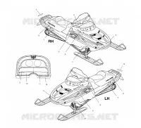 EMBLEMES   S01SM8BS (4961446144A011) pour Polaris 800 RMK 144 de 2001