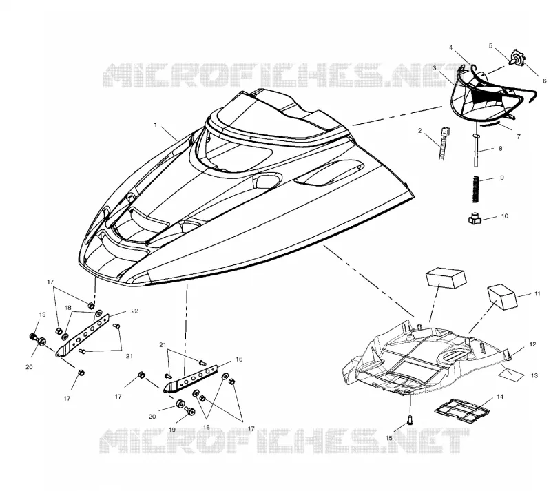 CAPOT - S01NP8BS (4961106110A007) Polaris SNOWMOBILES 800 2001 800 XC SP  800 XC SP