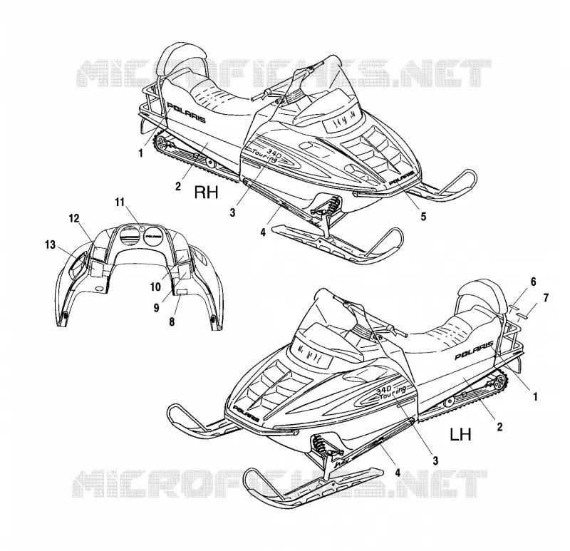 EMBLEMES - S01LT3AS (4961156115A009) Polaris SNOWMOBILES 340 2001 INDY 340 TOURING  INDY 340 TOURING