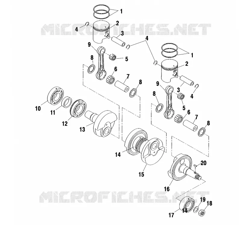 PISTON ET VILEBREQUIN - S01SD5BS (4960486048C006) Polaris SNOWMOBILES 550 2001 550 SPORT TOURING  550 SPORT TOURING
