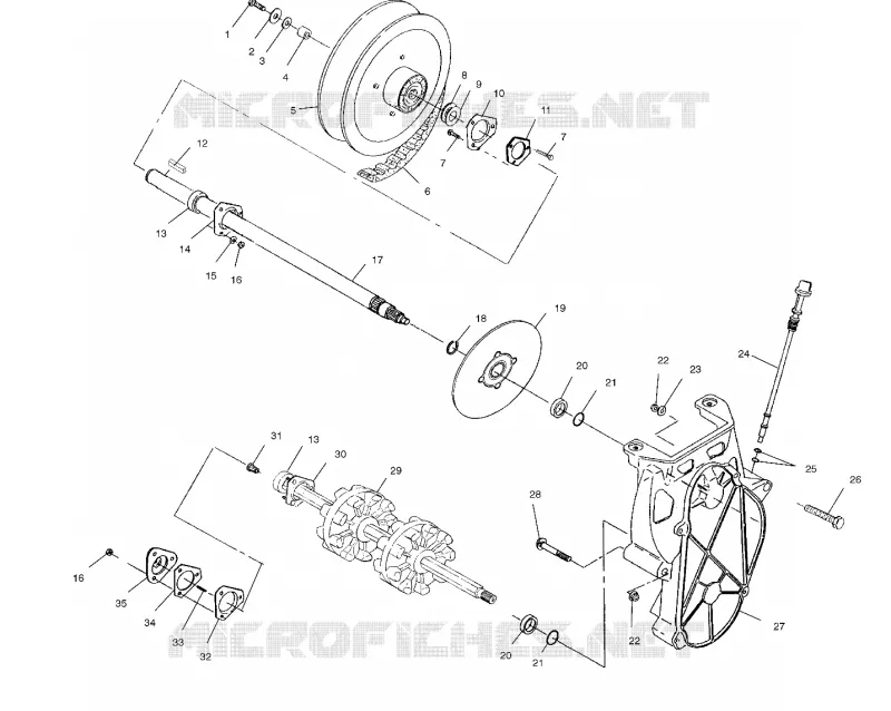 SYSTÈME DE TRANSMISSION - S00SB5AS (4953045304B008) Polaris SNOWMOBILES 500 2000 500 XC  500 XC