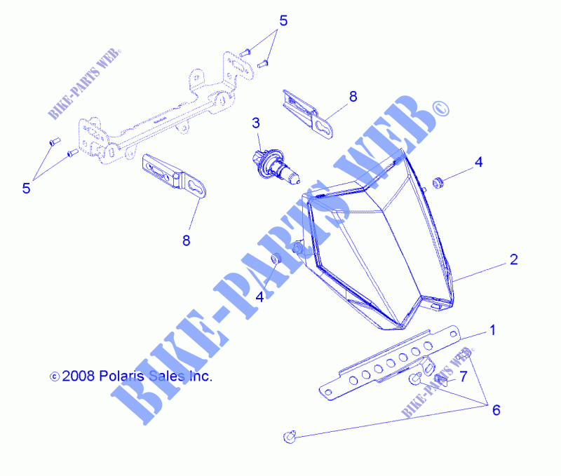 PHARE   A13NA32AA (49ATVPHARE10TBLZR) pour Polaris TRAIL BLAZER 330 de 2013