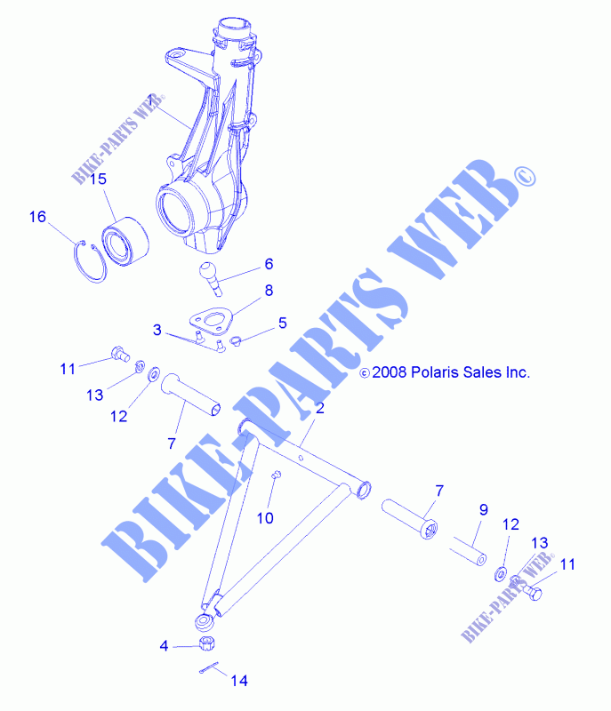 SUSPENSION, A ARM and SUPPORT MOUNTING   A13NA32AA (49ATVSUSPFRT11TBLZR) pour Polaris TRAIL BLAZER 330 de 2013