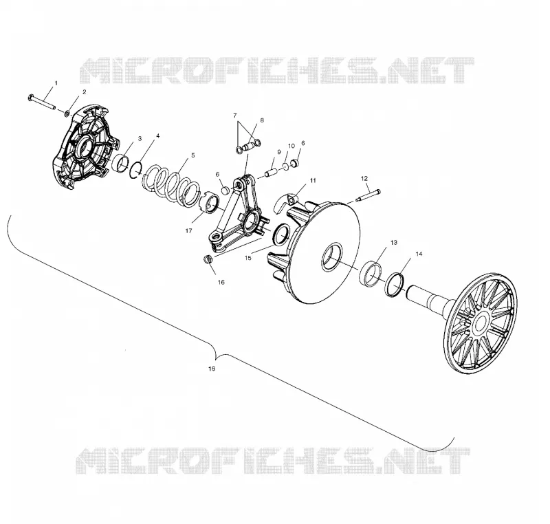 EMBRAYAGE DE TRANSMISSION - S00NX4FS (4956165616B013) Polaris SNOWMOBILES 440 2000 440 XCF EDGE  440 XCF EDGE