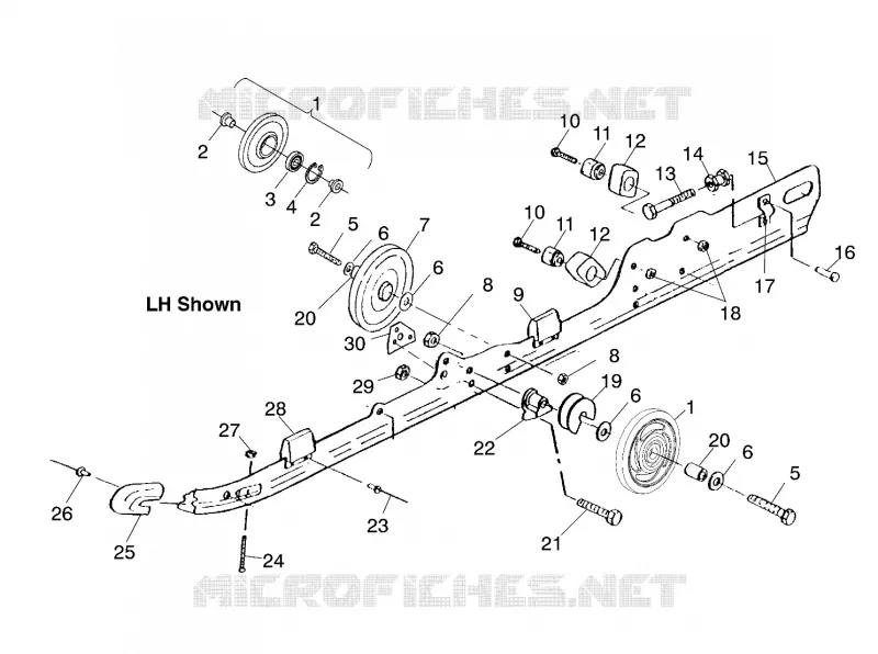 FIXATION RAIL (SUSPENSION) - E99SS7AU (4948514851b014) Polaris SNOWMOBILES 700 1999 SKS  700 SKS - 099SS7AS