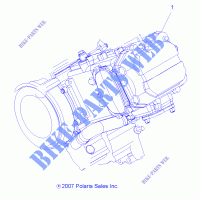 MOTEUR COMPLET   A12MB46FZ (49ATVMOTEUR08SP500) pour Polaris HAWKEYE 400 HO 2X4 de 2012