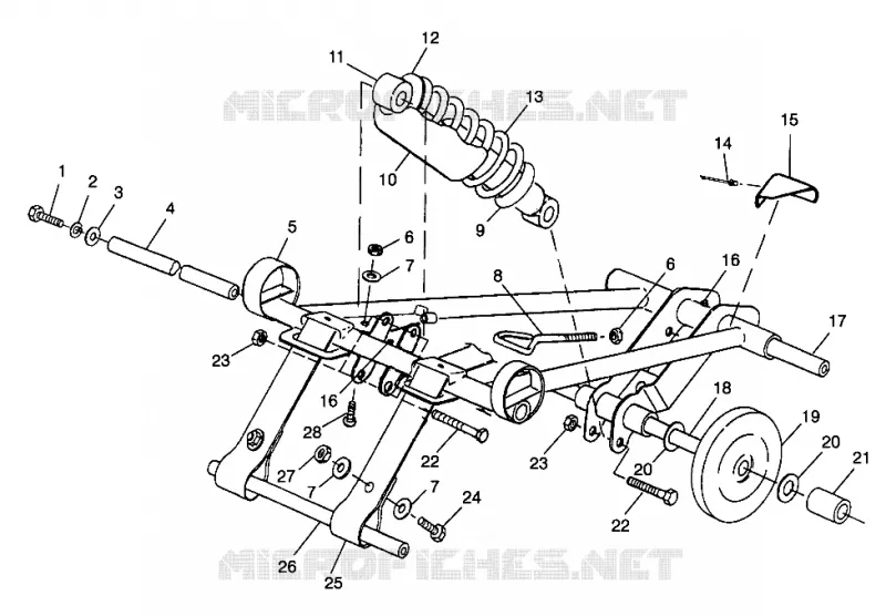 BRAS DE SUSPENSION AVANT - 0980958 (4944634463B012) Polaris SNOWMOBILES 600 1998 RMK  EURO 600 RMK - E980958