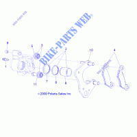 FREIN AVANT CALIPER   A12NG50AA (49ATVFREINFRT10SCRAM) pour Polaris SCRAMBLER 500 4X4 de 2012