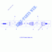 SYSTÈME DE TRANSMISSION, CARDAN AVANT   A12NG50AA (49ATVSHAFTDRIVE11SCRAMI) pour Polaris SCRAMBLER 500 4X4 de 2012