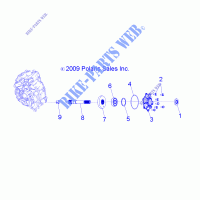 SYSTÈME DE TRANSMISSION, PONT PRINCIPAL OUTPUT SHAFT   A12NG50AA (49ATVSHAFTOUTPUT1332729) pour Polaris SCRAMBLER 500 4X4 de 2012