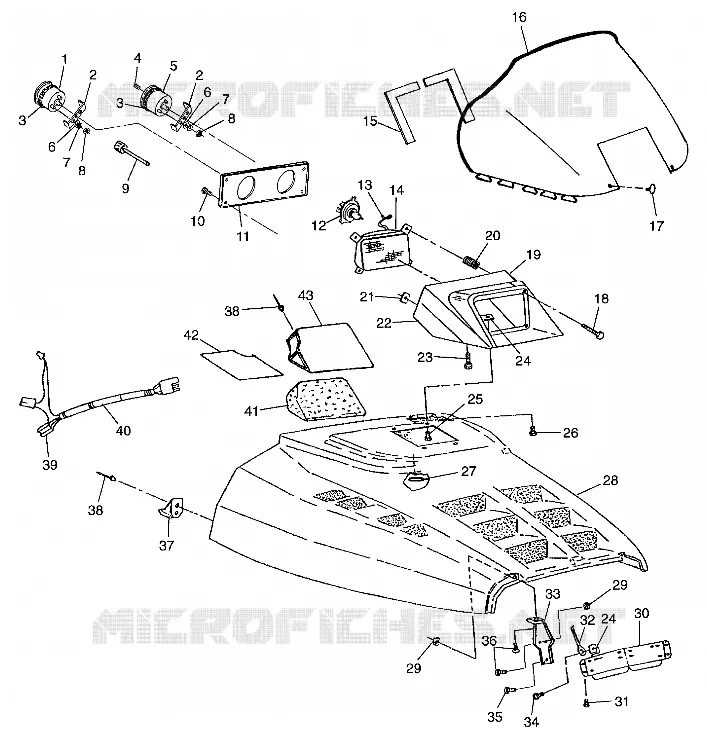 CAPOT 700 RMK 0980966 and EUROPEAN 700 RMK E980966 (4943724372A009) Polaris SNOWMOBILES 700 1998 RMK  EURO 700 RMK - E980966