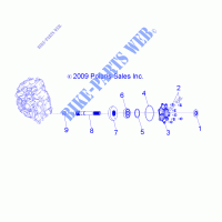SYSTÈME DE TRANSMISSION, PONT PRINCIPAL OUTPUT SHAFT   A12NG50FA (49ATVSHAFTOUTPUT1332729) pour Polaris SCRAMBLER 500 4X4 INTL de 2012