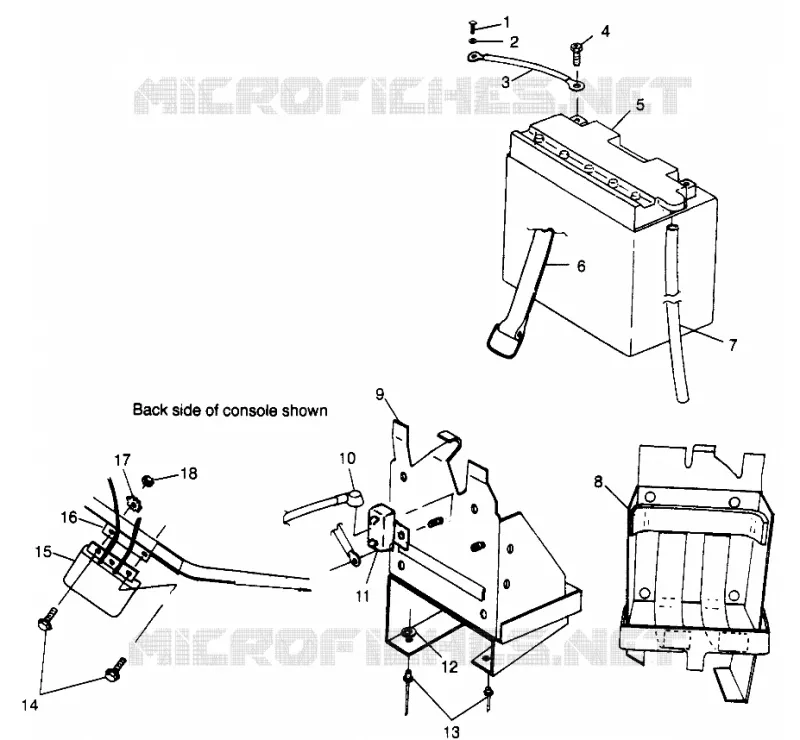 SUPPORT BATTERIE 500 EFI 0973774 (4938423842C004) Polaris SNOWMOBILES 500 1997 OTHERS  500 EFI - 0973774