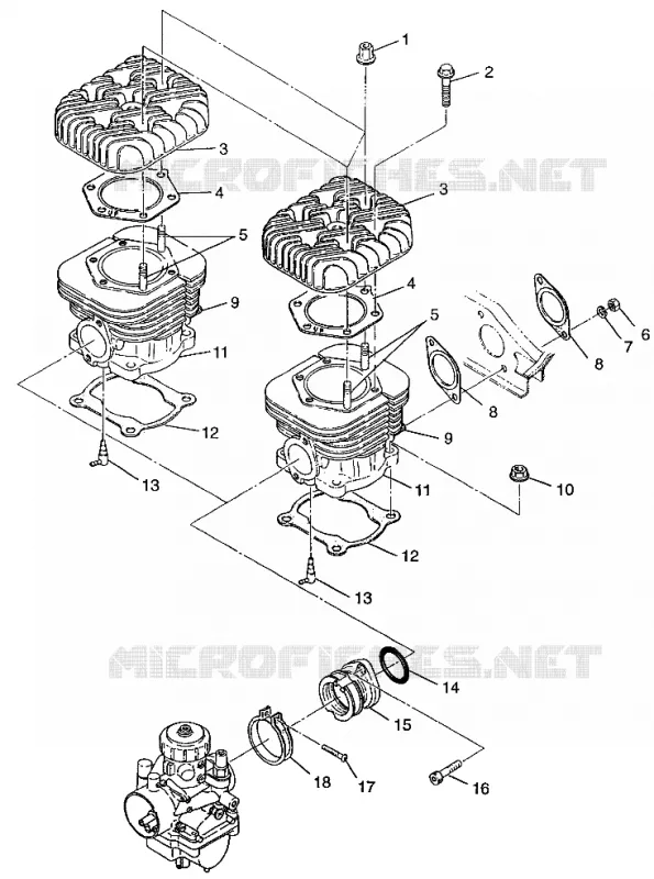 CYLINDRE XCF 0971643 (4938613861C005) Polaris SNOWMOBILES autre 1997 XC  XCF - 0971643