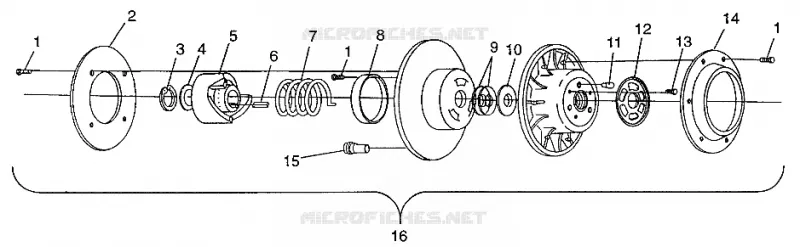 EMBRAYAGE DE TRANSMISSION XCF 0971643 (4938613861B014) Polaris SNOWMOBILES autre 1997 XC  XCF - 0971643