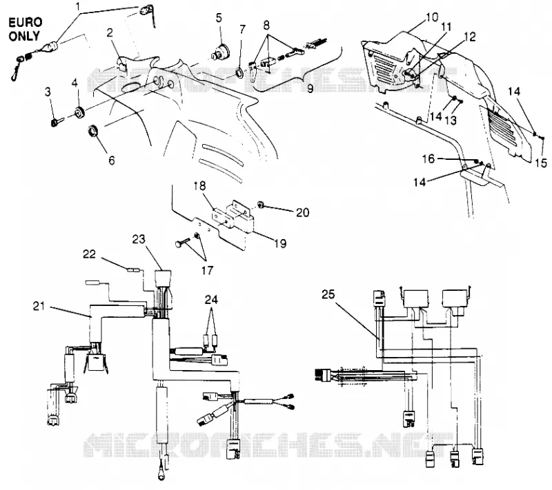 CONSOLE ET FAISCEAU ELECTRIQUE 600 XCR SP 0965677 AND EUROPEAN 600 XCR SP E965677 (4932063206A011) Polaris SNOWMOBILES 600 1996 XC  600 XCR SP - 0965677