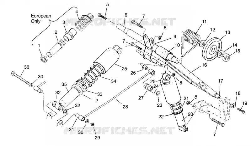 BRAS DE SUSPENSION ARRIERE CLASSIC TOURING 0963365 AND EUROPEAN CLASSIC TOURING E96336 (4933623362B014) Polaris SNOWMOBILES autre 1996 TOURING  CLASSIC TOURING - 0963365
