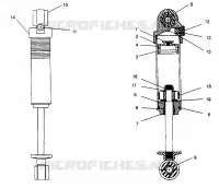 AMORTISSEUR FOX   GAS, MIDDLE Storm 0965782, Storm SKS 0965582,  Euro Storm E9657 (4931593159C006) pour Polaris STORM de 1996