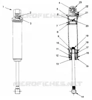 AMORTISSEUR FOX   GAS, REAR Storm 0965782, Storm SKS 0965582,  Euro Storm E965782 (4931593159C007) pour Polaris STORM de 1996
