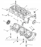 CARTERS MOTEUR ASSEMBLY Storm 0965782, Storm SKS 0965582,  Euro Storm E965782, E (4931593159C014) pour Polaris STORM de 1996