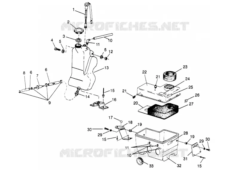 RESERVOIR D'HUILE / BOITE A AIR  TRAIL 0962761, TRAIL TOURING 0962262,  AND EUROPEAN TRA (4931763176C013) Polaris SNOWMOBILES autre 1996 TOURING  TRAIL TOURING - 0962262