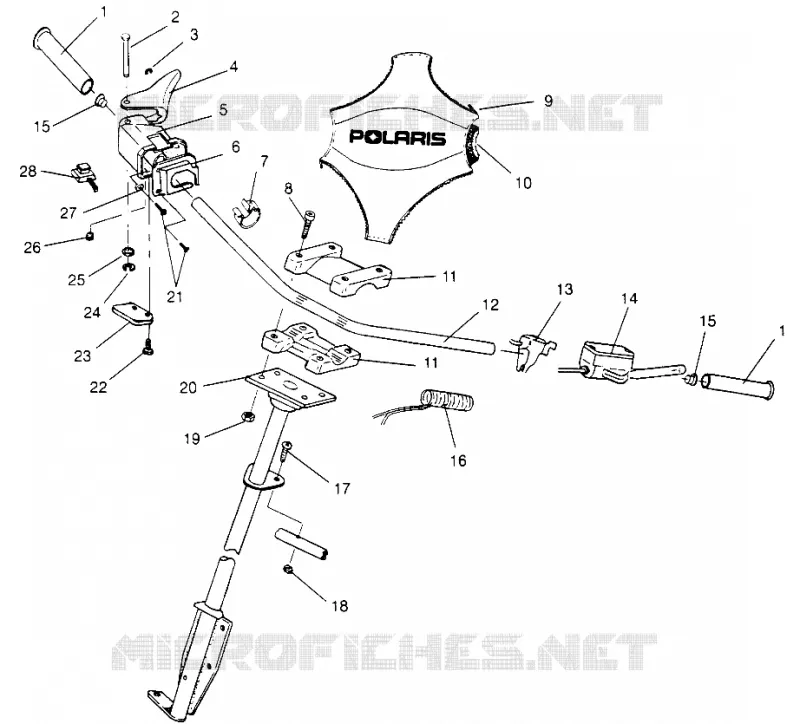 DIRECTION - GUIDON ULTRA SP 0960678 and EUROPEAN ULTRA SP E960678 (4937083708B003) Polaris SNOWMOBILES autre 1996 OTHERS  ULTRA SP - 0960678