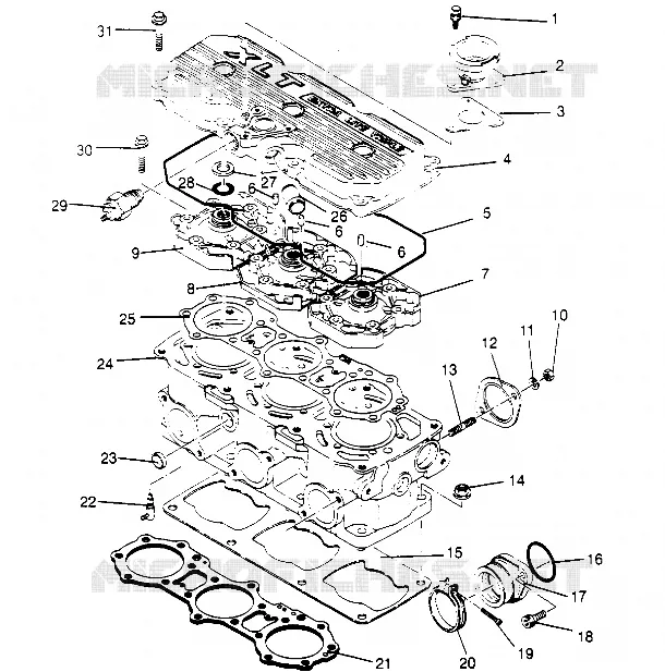 CYLINDRE 600 XCR 0951676 (4929132913C009) Polaris SNOWMOBILES 600 1995 XC  600 XCR - 0951676