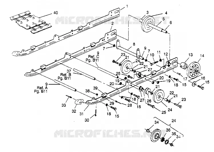 SUSPENSION  TRAIL 0952761, TRAIL DELUXE 0952262,   AND EUROPEAN TR (4928862886C003) Polaris SNOWMOBILES autre 1995 OTHERS  EURO TRAIL DELUXE - E952262