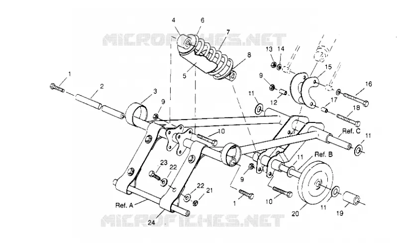 BRAS DE SUSPENSION AVANT SPORT TOURING 0950243 AND  EUROPEAN SPORT TOURING (4928822882C002) Polaris SNOWMOBILES autre 1995 TOURING  SPORT TOURING - 0950243