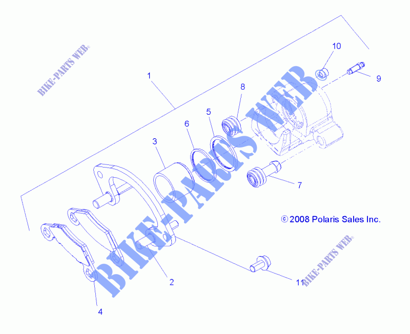 FREIN ARRIERE CALIPER   A12TN55AA/AZ (49ATVFREINRR09SPXP850) pour Polaris SPORTSMAN X2 550 de 2012