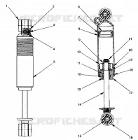 AMORTISSEUR FOX, GAS   MIDDLE RXL TOURING E940869 (49274327430032) pour Polaris TOURING de 1994